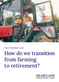 Brochure cover page with the title: how do we transition from farming to retirement?
